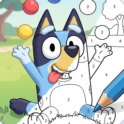 Bluey Coloring Book Cartoon 아이콘